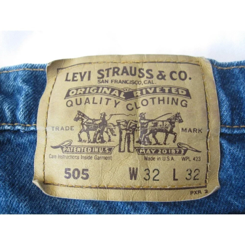 Vintage Levis 505 Denim Jeans Orange Tab‎ Men Distress 90's Sz W30 x L23 (MP503)